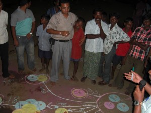 Students work well into the evening to complete a Venn diagram activity